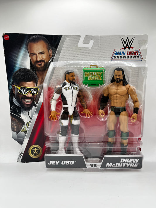 Zestaw JEY USO VS DREW MCINTYRE WWE MAIN EVENT SHOWDOWN SERIES #23 (2-PACK)