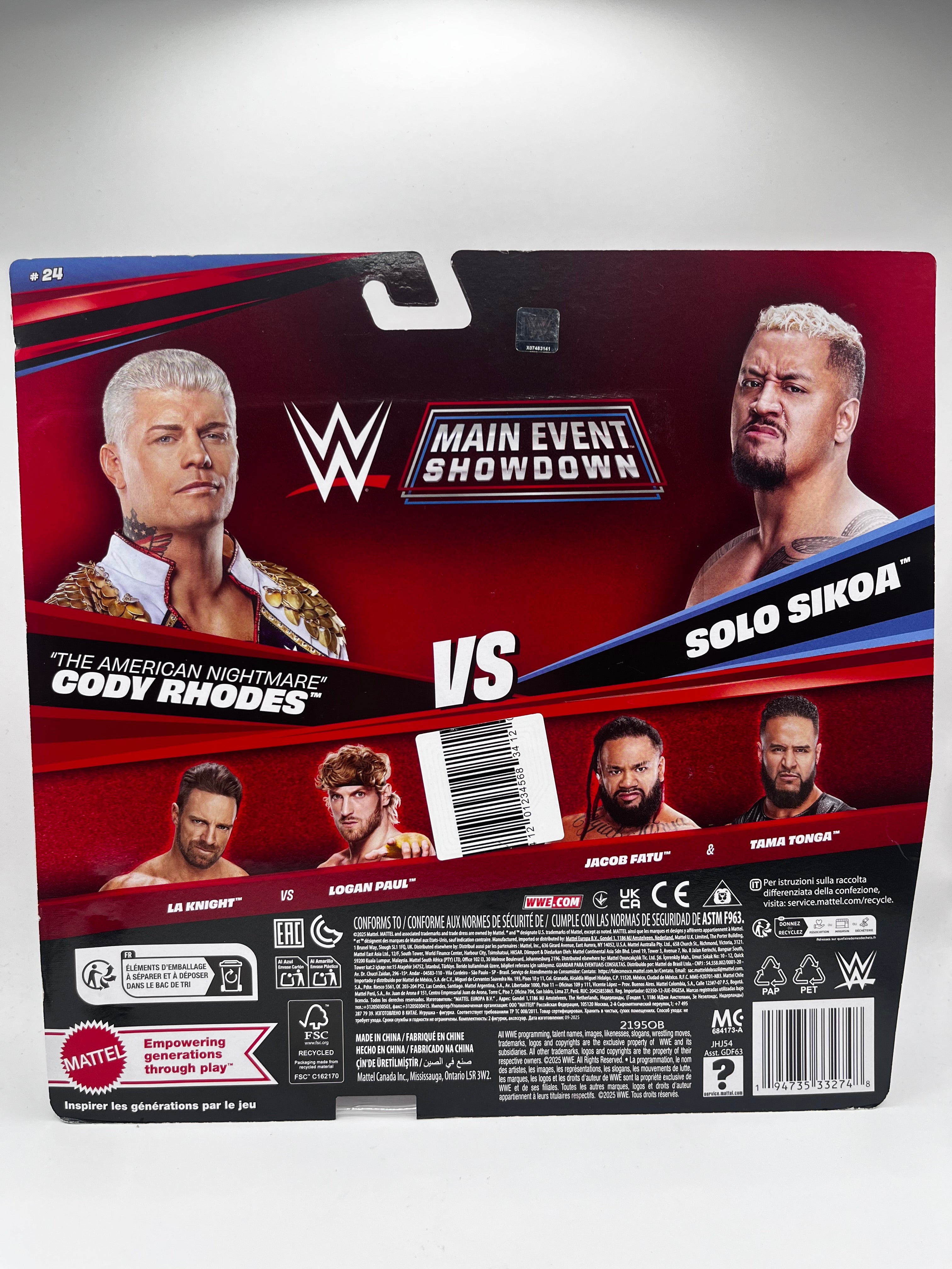 Zestaw "The American Nightmare" Cody Rhodes vs Solo Sikoa WWE Main Event Showdown Series #24 (2-Pack)