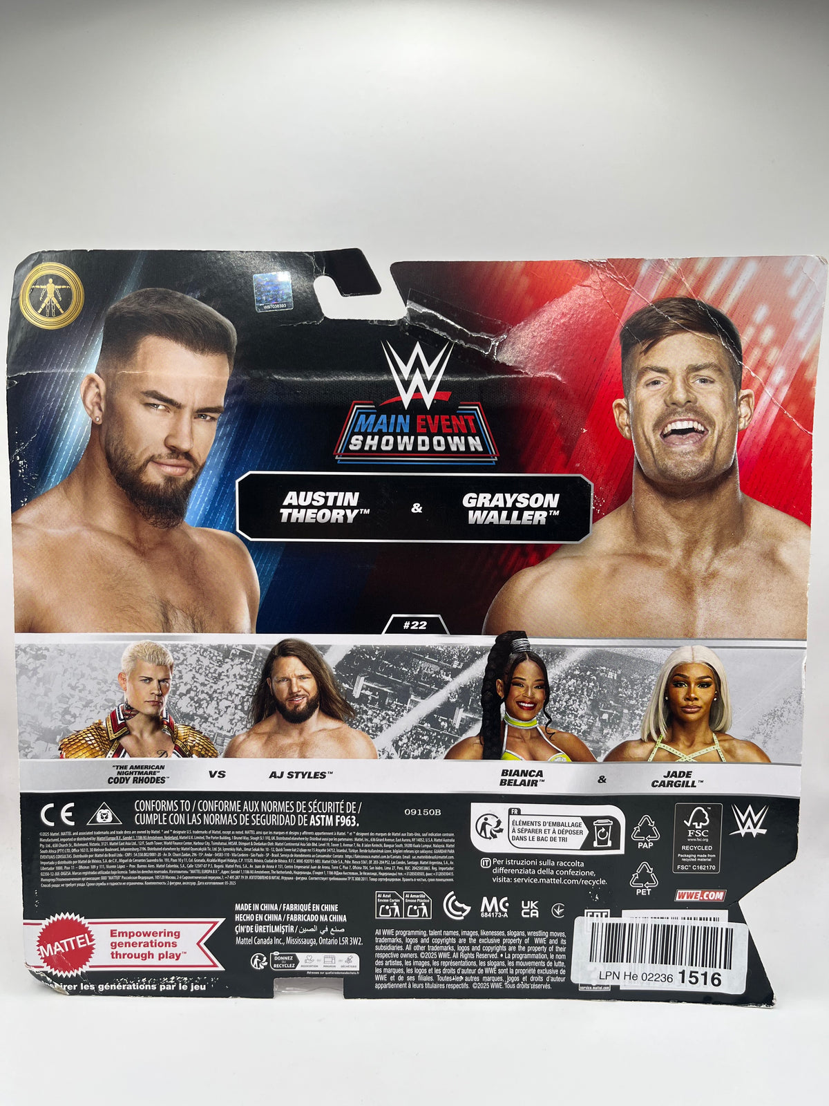 Figurki Austin Theory & Grayson Waller WWE Main Event Showdown Series #22 (2-Pack) *DMG*