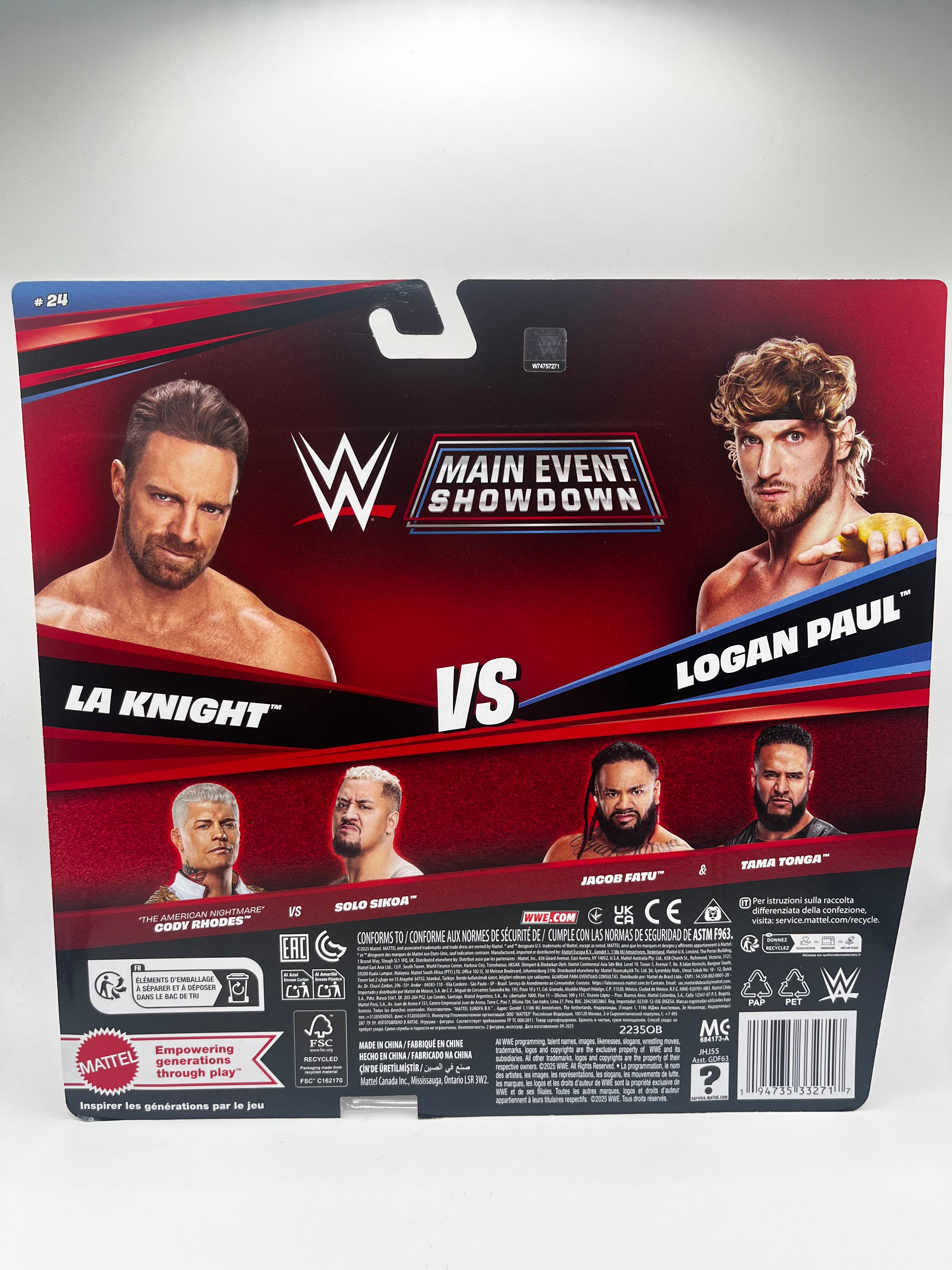 Figurki LA KNIGHT VS LOGAN PAUL WWE MAIN EVENT SHOWDOWN SERIES #24 (2-PACK)